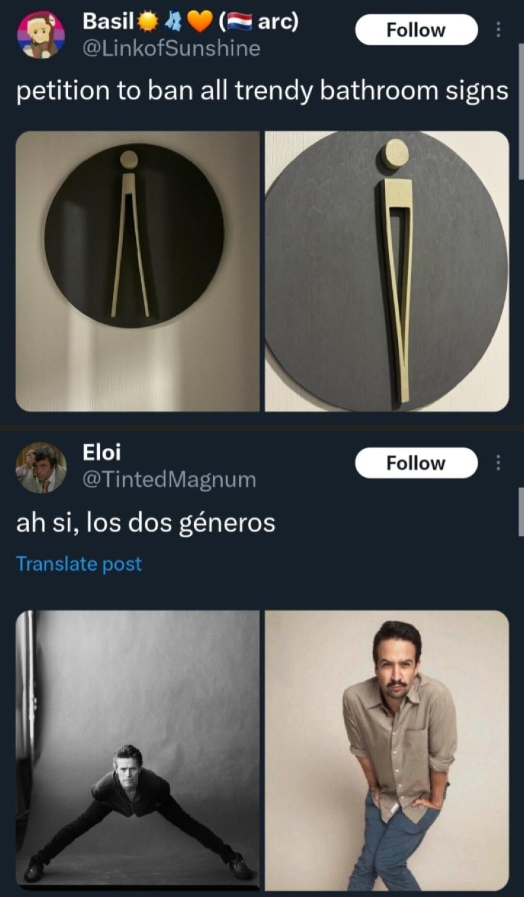 LinkofSunshine EEE R A CEFT petition to ban all trendy bathroom signs Elol 4 TintedMagnum ah si los dos gneros Translate post