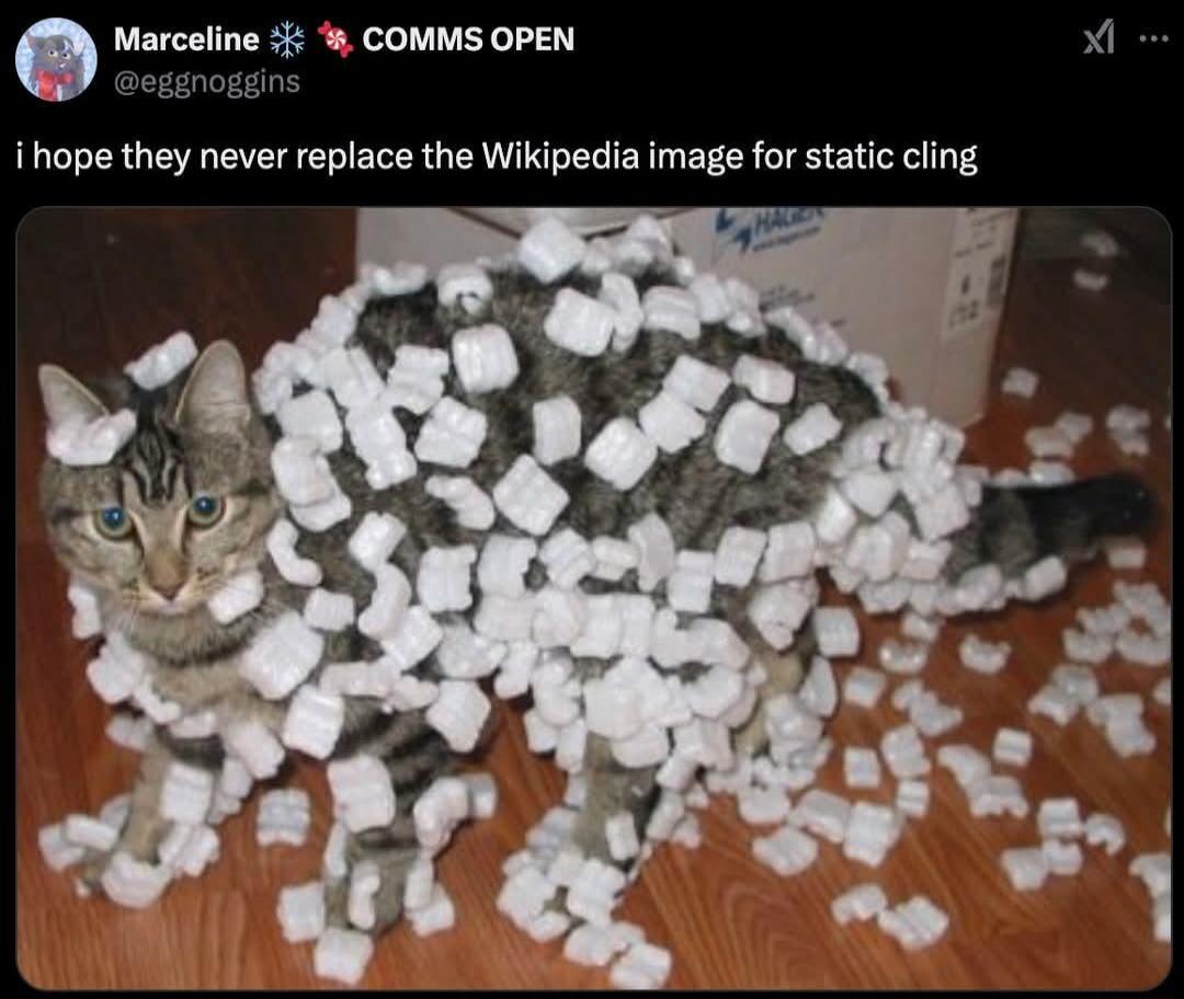 o Marceline i COMMS OPEN X i hope they never replace the Wikipedia image for static cling