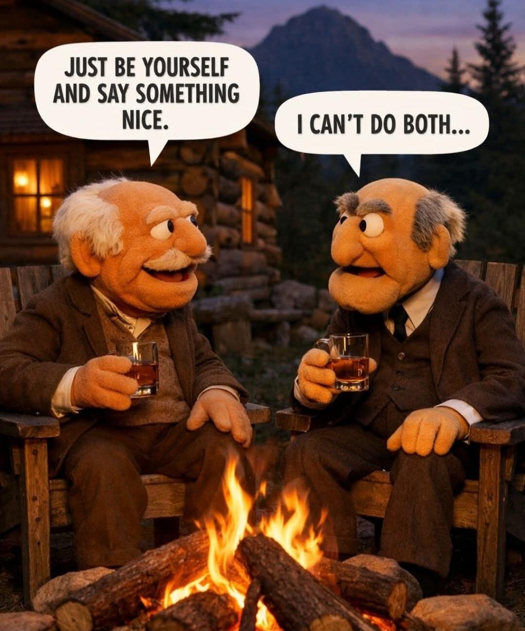JUST BE YOURSELF AND SAY SOMETHING NICE. I CAN'T DO BOTH...