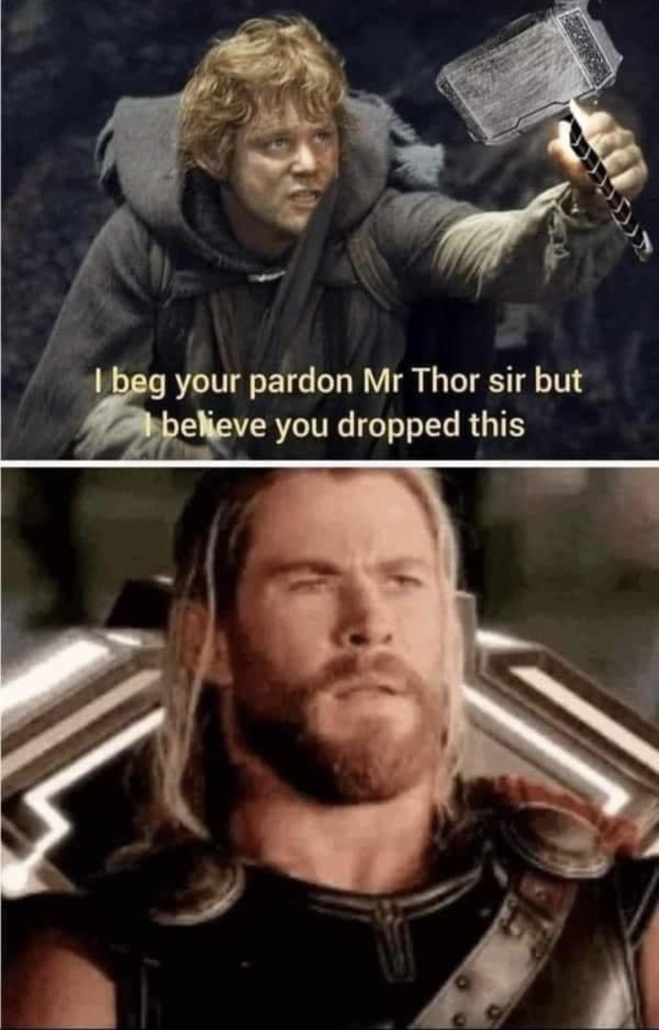g your pardon Mr Thor sir but evve you dropped this