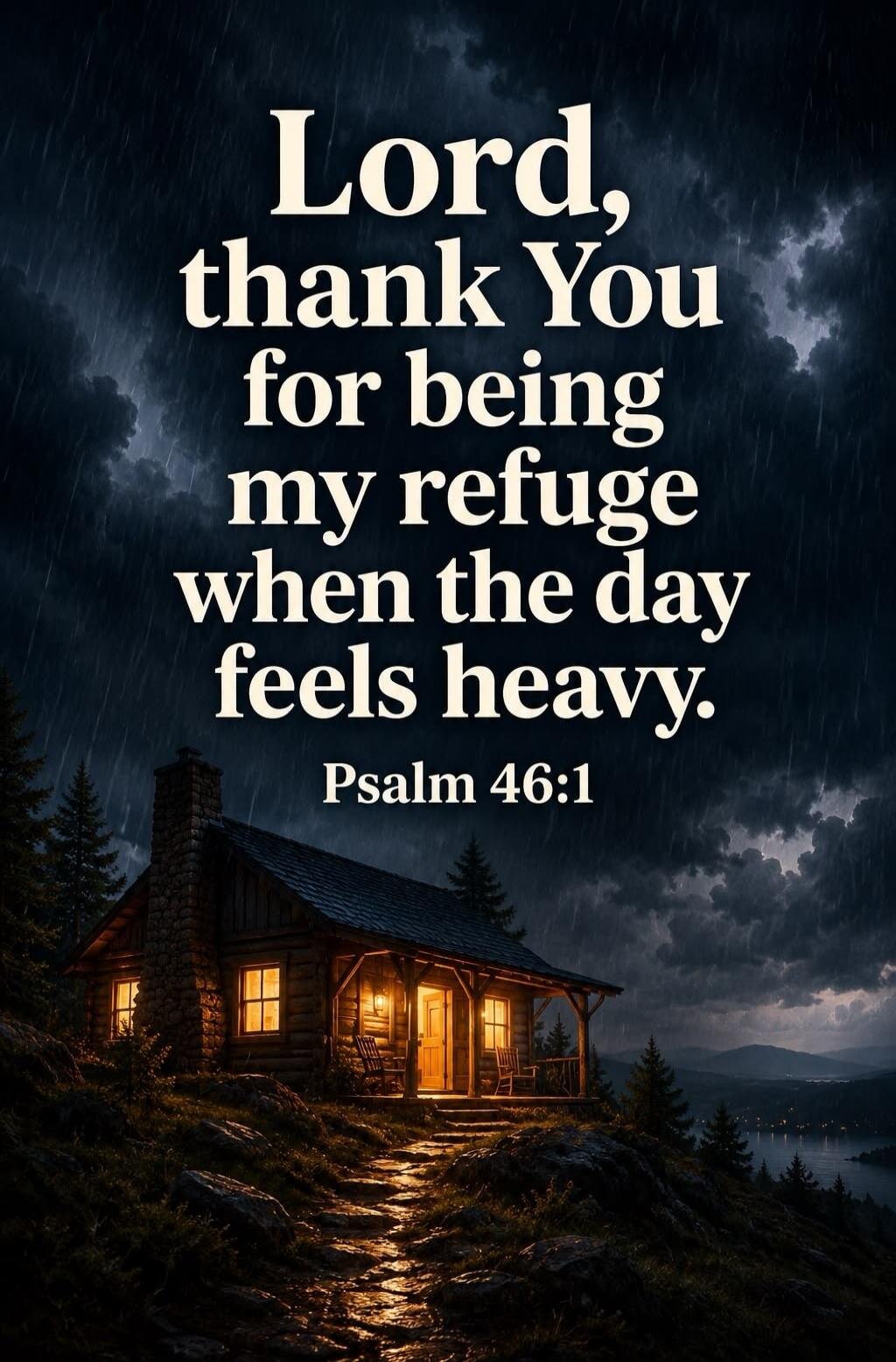 Lord, thank You for being my refuge when the day feels heavy. Psalm 46:1