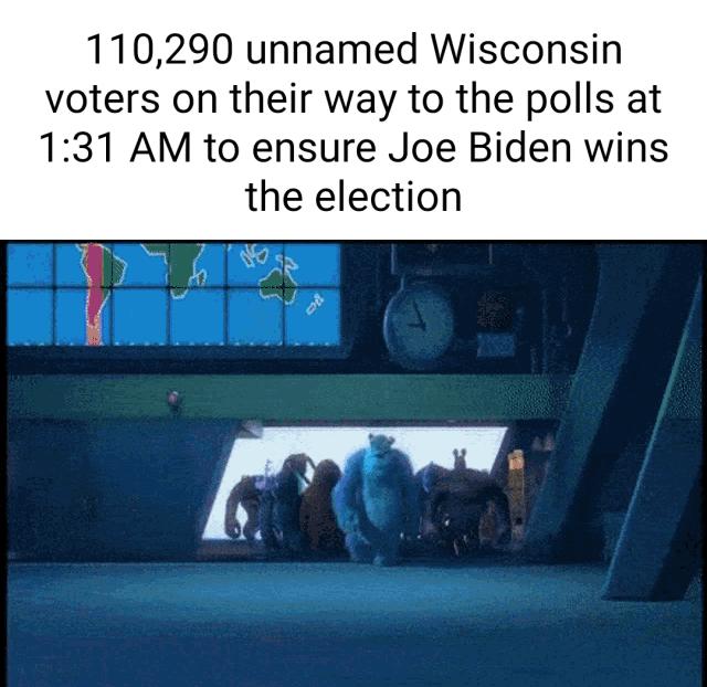 110290 unnamed Wisconsin voters on their way to the polls at 131 AM to ensure Joe Biden wins the election