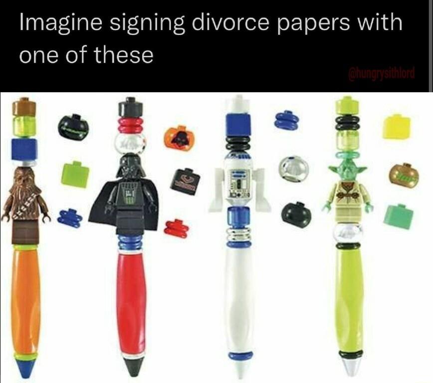 Imagine signing divorce papers with one of these