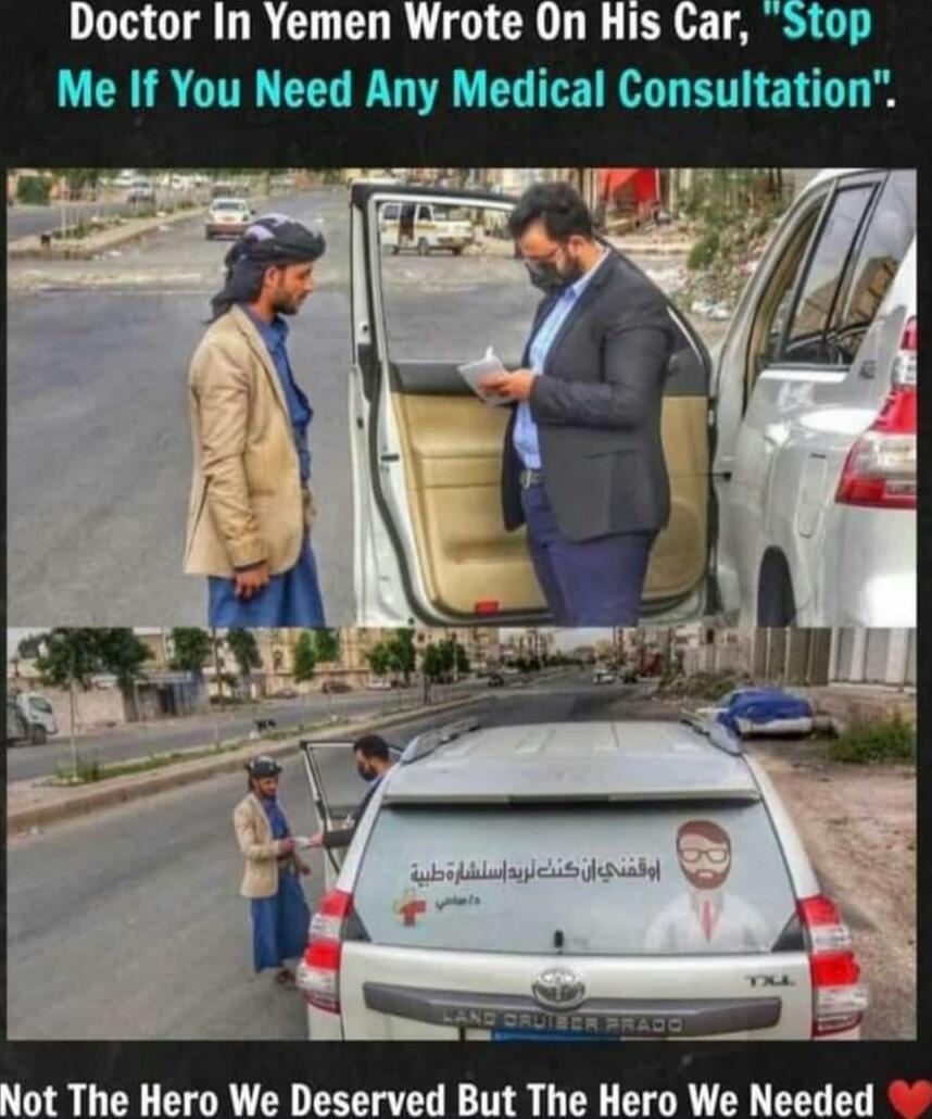 Doctor In Yemen Wrote On His Car