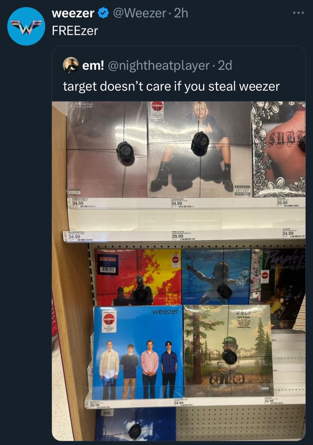 weezer Weezer 2h FREEzer em nightheatplayer 2d target doesnt care if you steal weezer