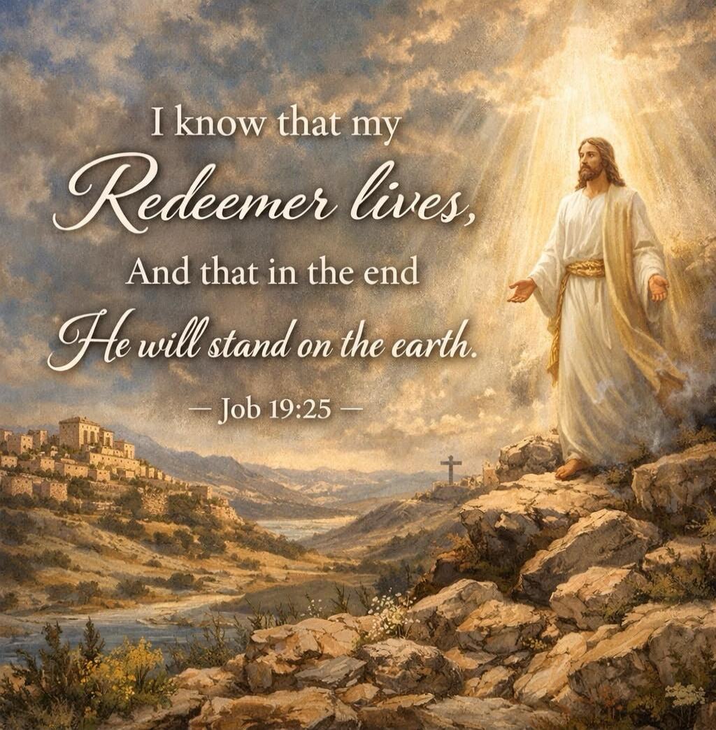 I know that my Redeemer lives, And that in the end He will stand on the earth. — Job 19:25 —