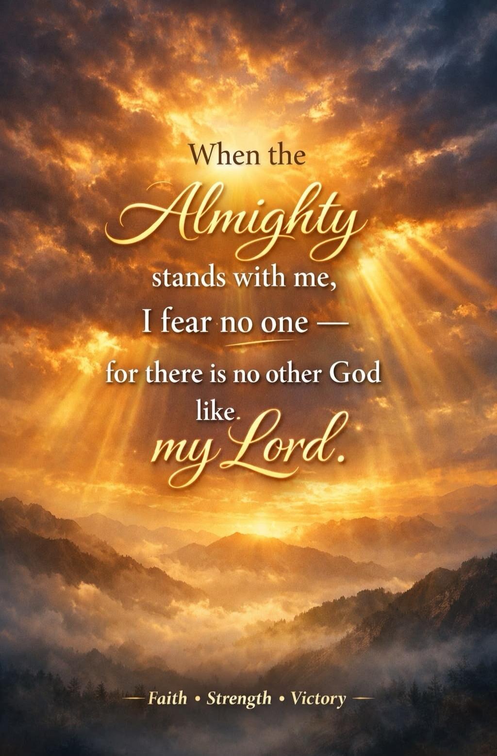 When the Almighty stands with me, I fear no one — for there is no other God like my Lord.