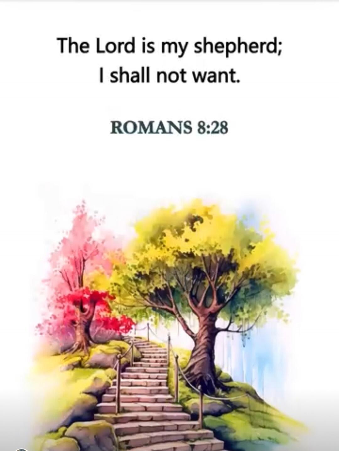 The Lord is my shepherd; I shall not want. ROMANS 8:28