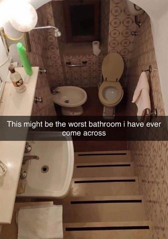 This might be the worst bathroom i have ever come across