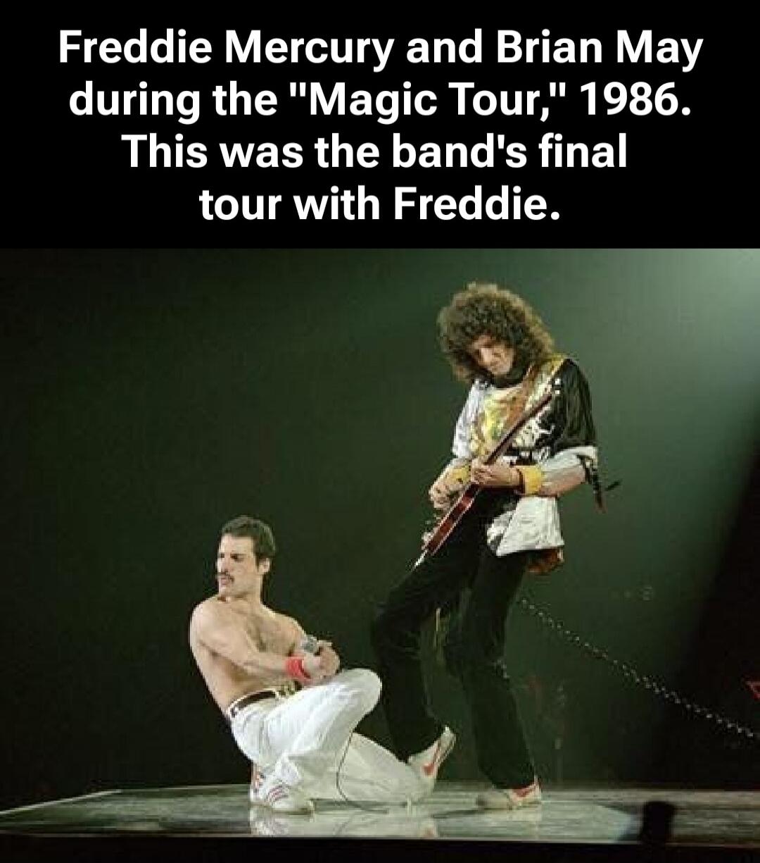 Freddie Mercury and Brian May during the 