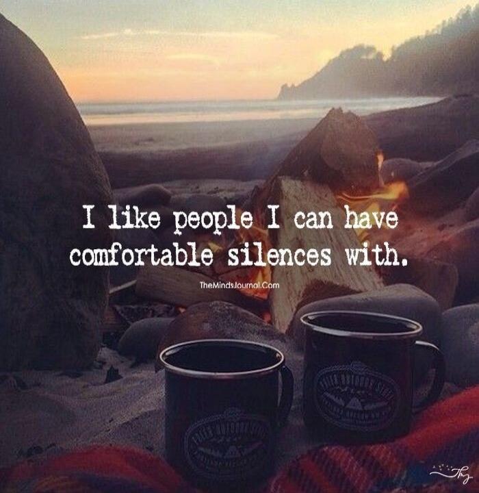 I like people I can have comfortable silences with. TheMindsJournal.com