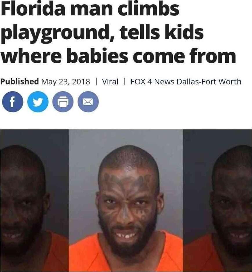 Florida man climbs playground tells kids where babies come from 8 Viral FOX 4 News Dallas Fort Worth