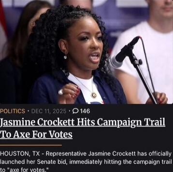 Jasmine Crockett Hits Campaign Trail To Axe For Votes

HOUSTON, TX - Representative Jasmine Crockett has officially launched her Senate bid, immediately hitting the campaign trail to 