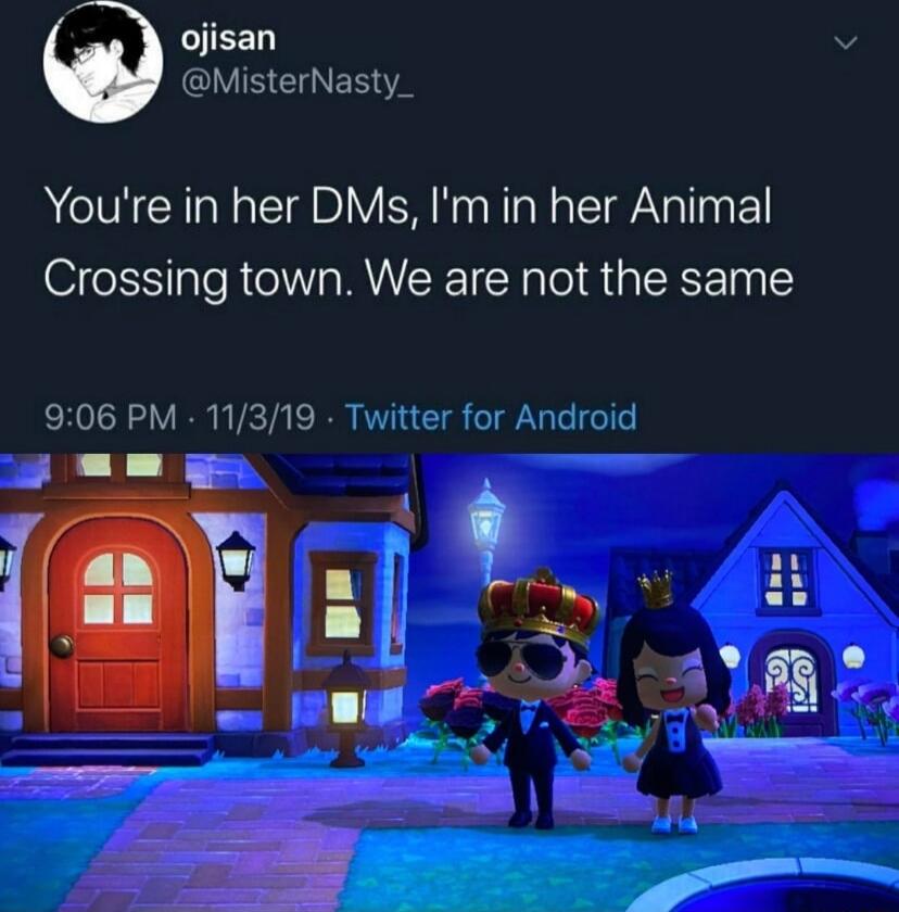 JIEEN v MisterNasty_ Youre in her DMs Im in her Animal Crossing town We are not the same 906 PM 11319 Twitter for Android