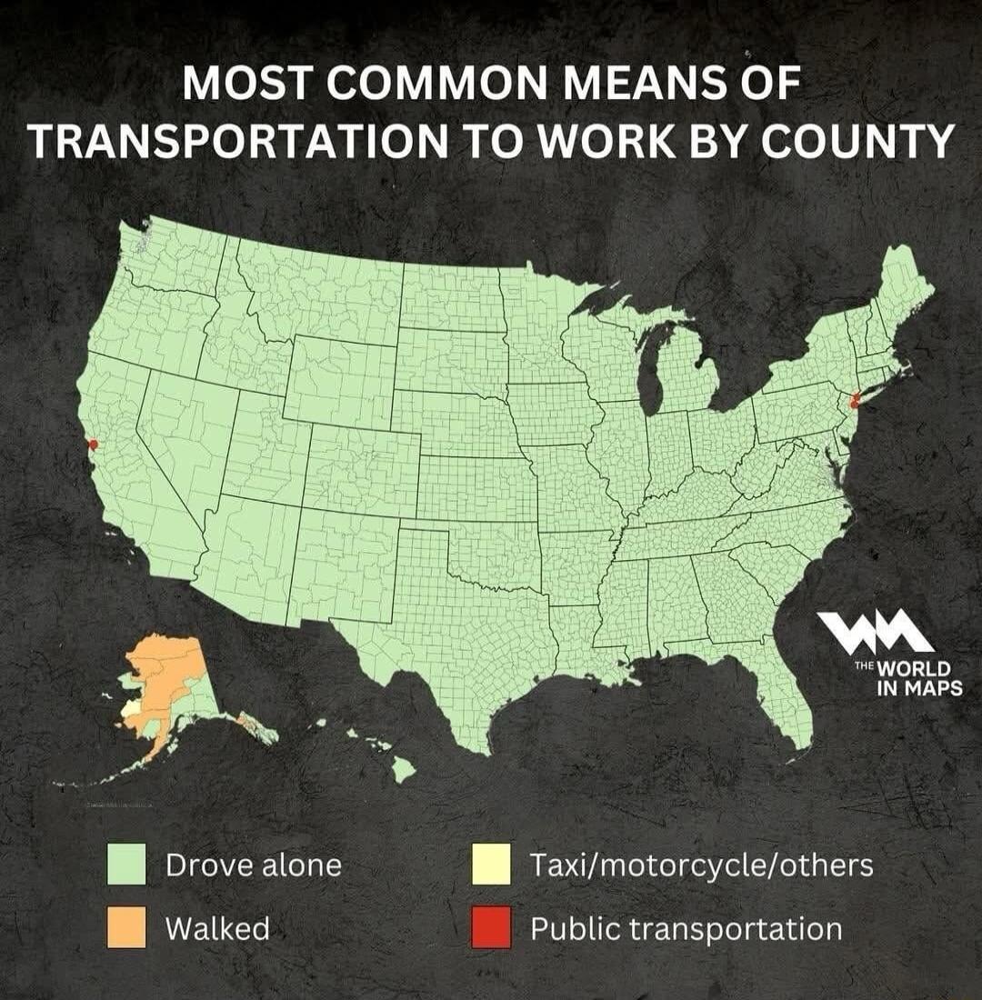 MOST COMMON MEANS OF TRANSPORTATION TO WORK BY COUNTY a pos woRlo Yt i M Drovealone W Taximotorcycleothers W walked Public transportation
