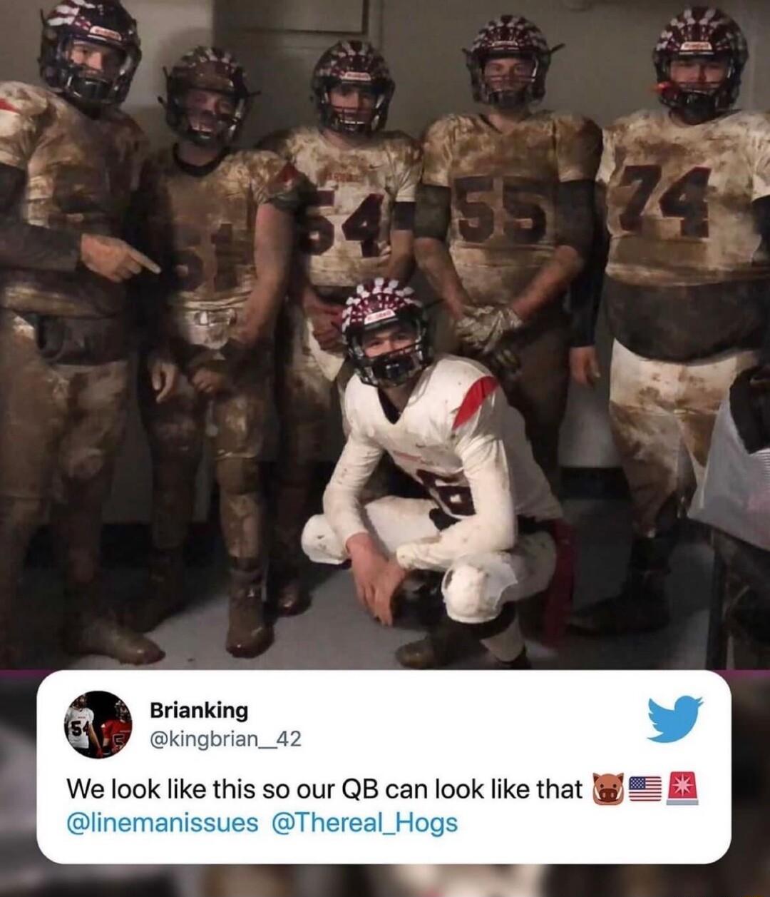 We look like this so our QB can look like that i E3