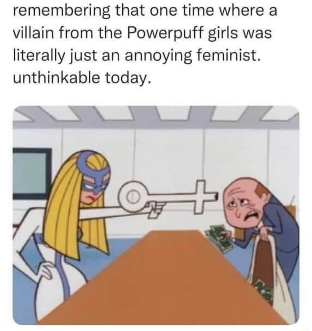 remembering that one time where a villain from the Powerpuff girls was literally just an annoying feminist unthinkable today b N Y AV