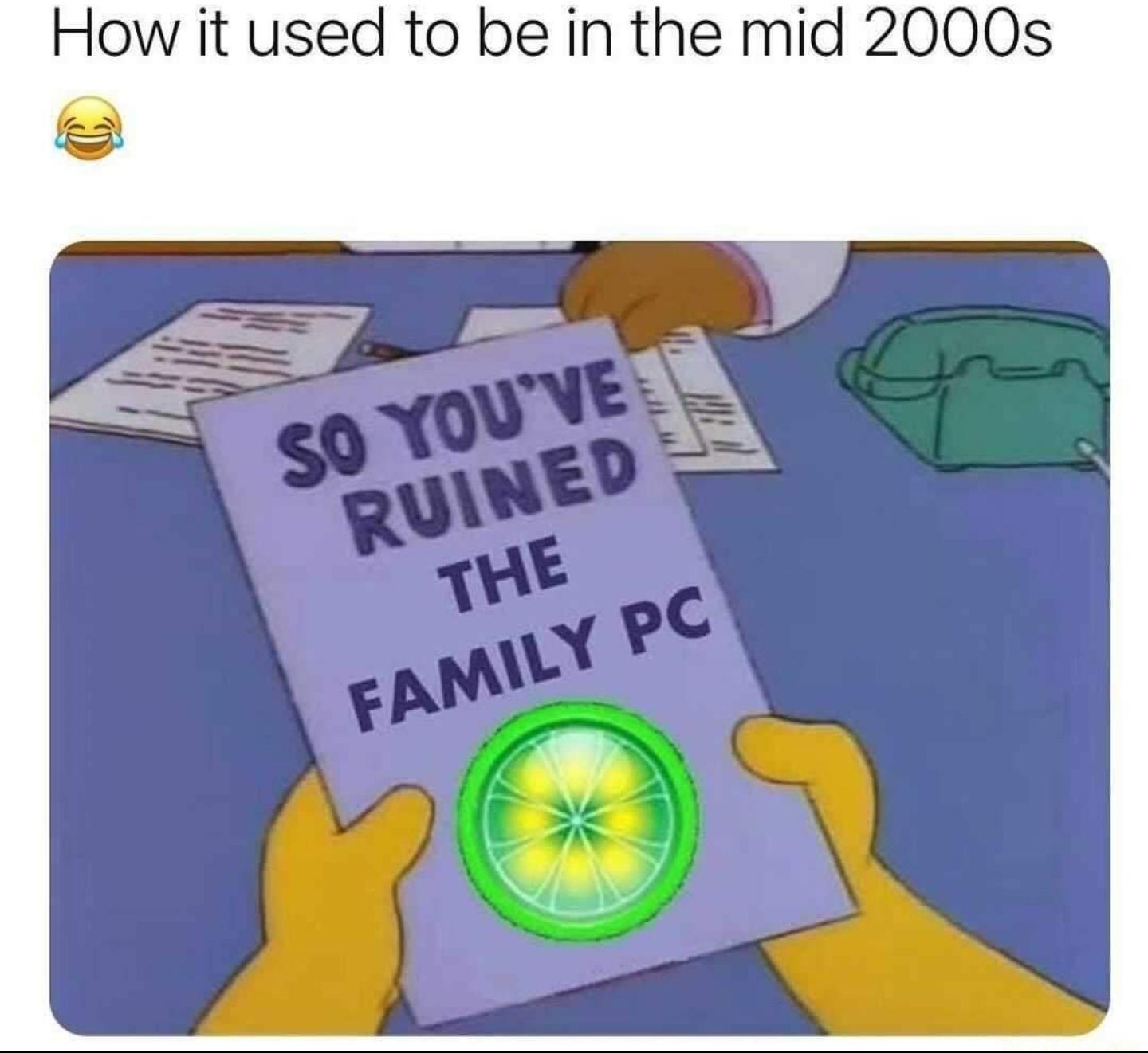 How it used to be in the mid 2000s