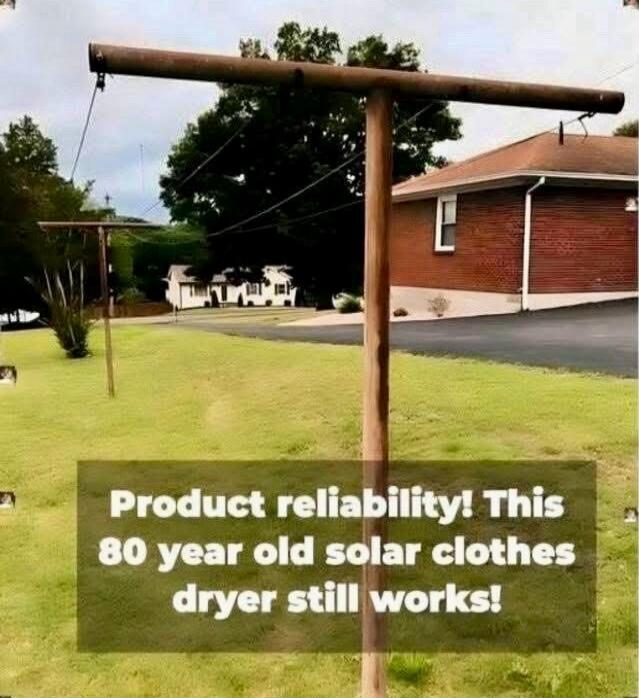 Product reliability! This 80 year old solar clothes dryer still works!