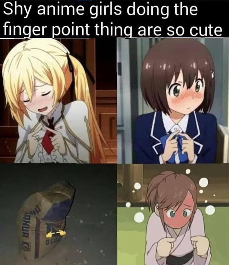 Shy anime girls doing the finger point thing are so cute
