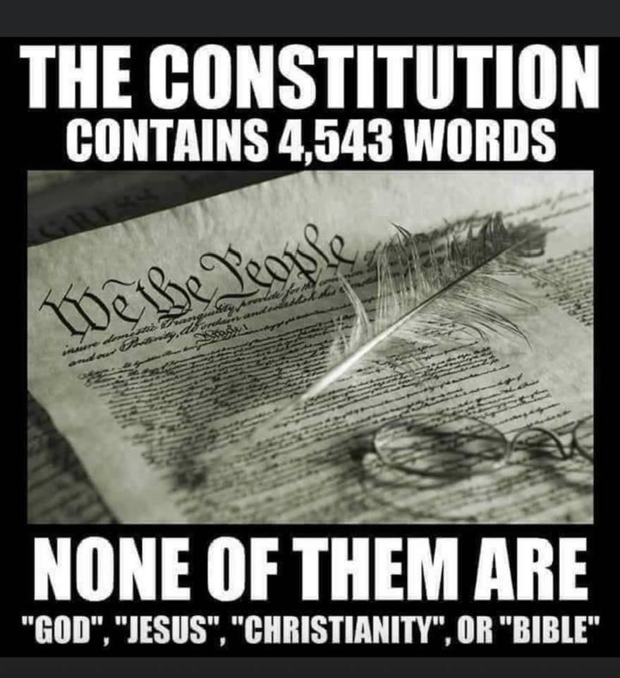 THE GONSTITUTION CONTAINS 4543 WORDS e g o l __ TN GOD JESUS CHRISTIANITY OR BIBLE