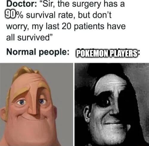 Sir the surgery has a ID survival rate but dont worry my last 20 patients have all survived Normal people T