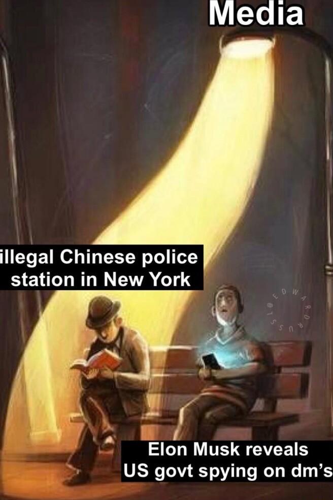 Yo F illegal Chinese police station in New York W Elon Musk reveals US govt spying on dms