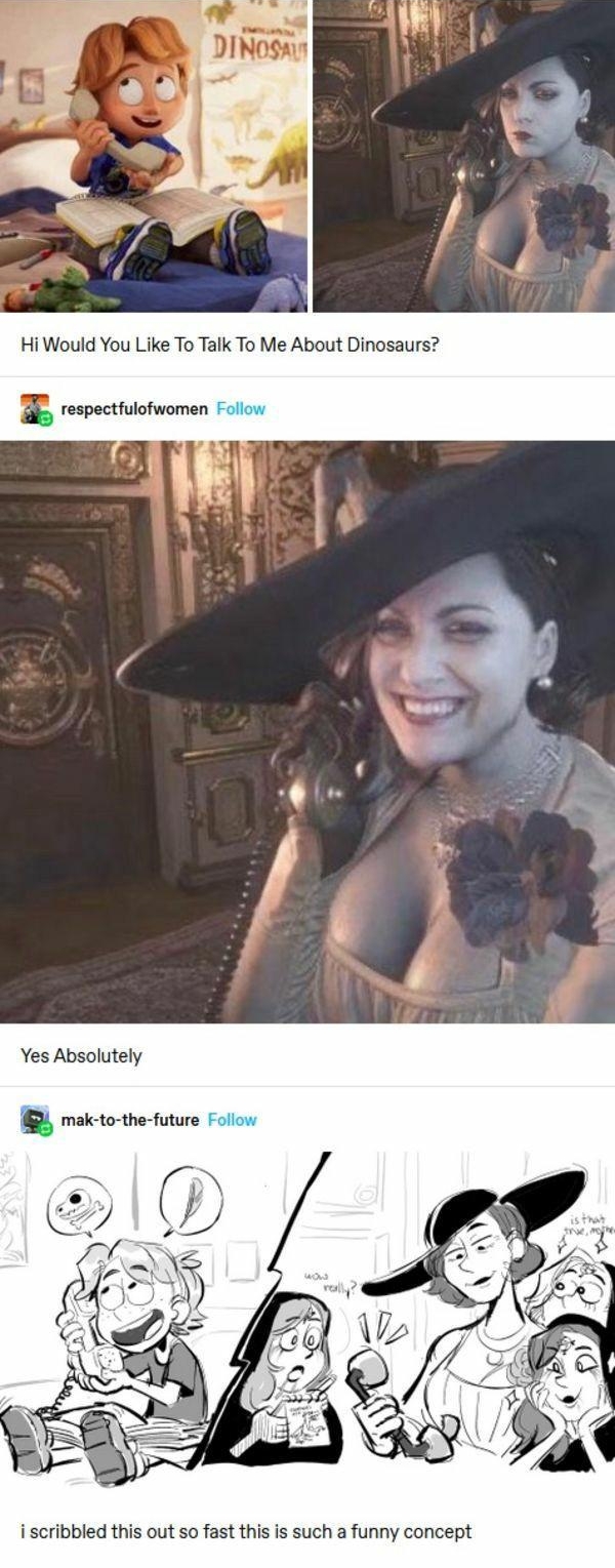 favoritesticle HiWould You Like To Talk To Me About Dinosaurs l respectfulofwomen Yes Absolutely B mak to the future i scribbled this out so fast this is such a funny concept