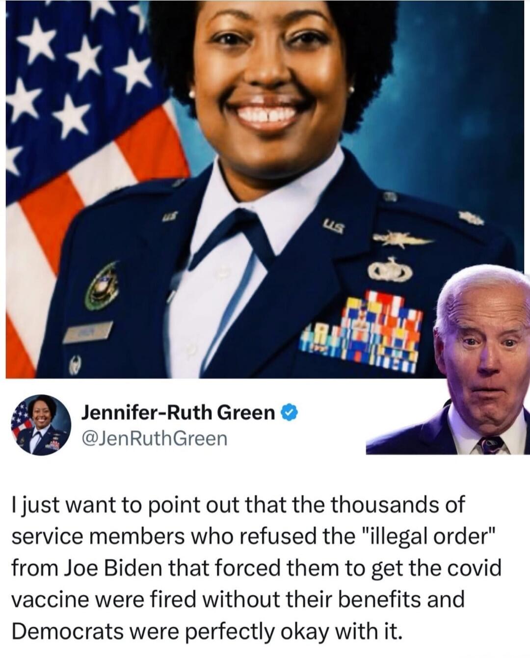 I just want to point out that the thousands of service members who refused the 