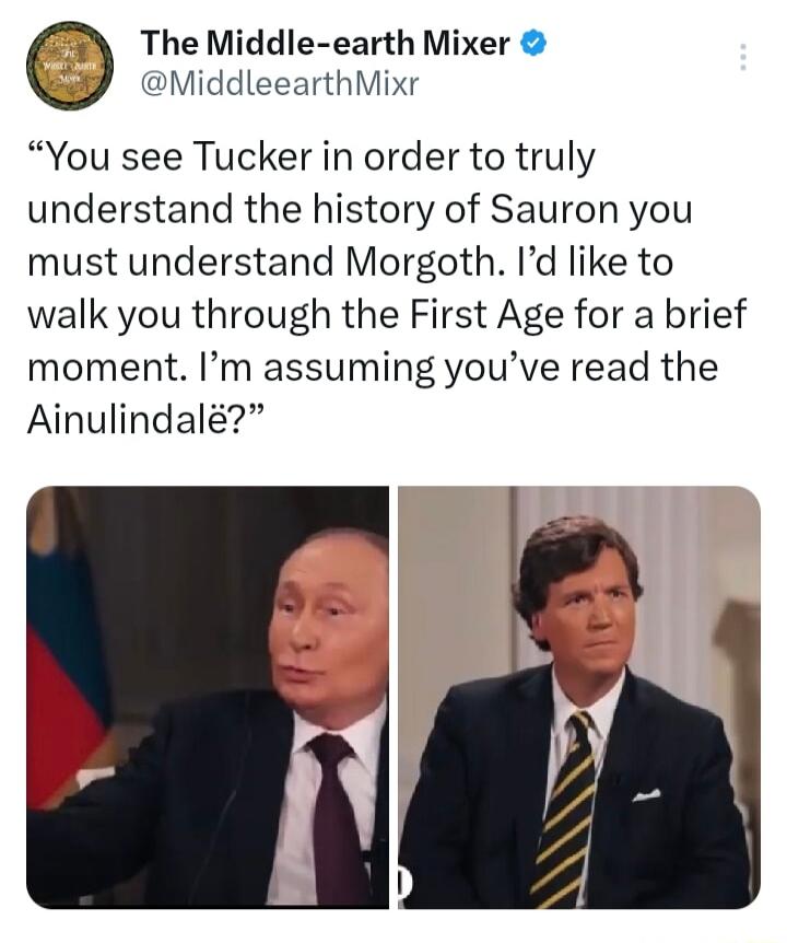 The Middle earth Mixer MiddleearthMixr You see Tucker in order to truly understand the history of Sauron you must understand Morgoth Id like to walk you through the First Age for a brief moment Im assuming youve read the Ainulindal