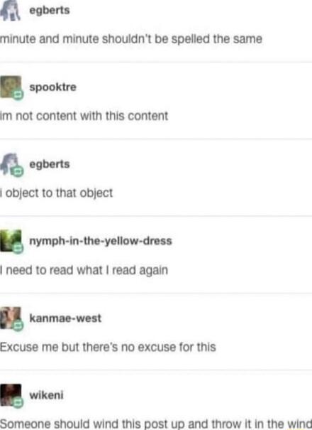 coverts minute and minute shouldnt be spelled the same B oo im not content with this content coverts object to that object nyms ihlm ycmaun need to read what read again Imm vn Excuse me but theres no excuse for this mm Someone should wind this post up and throw It in the wind