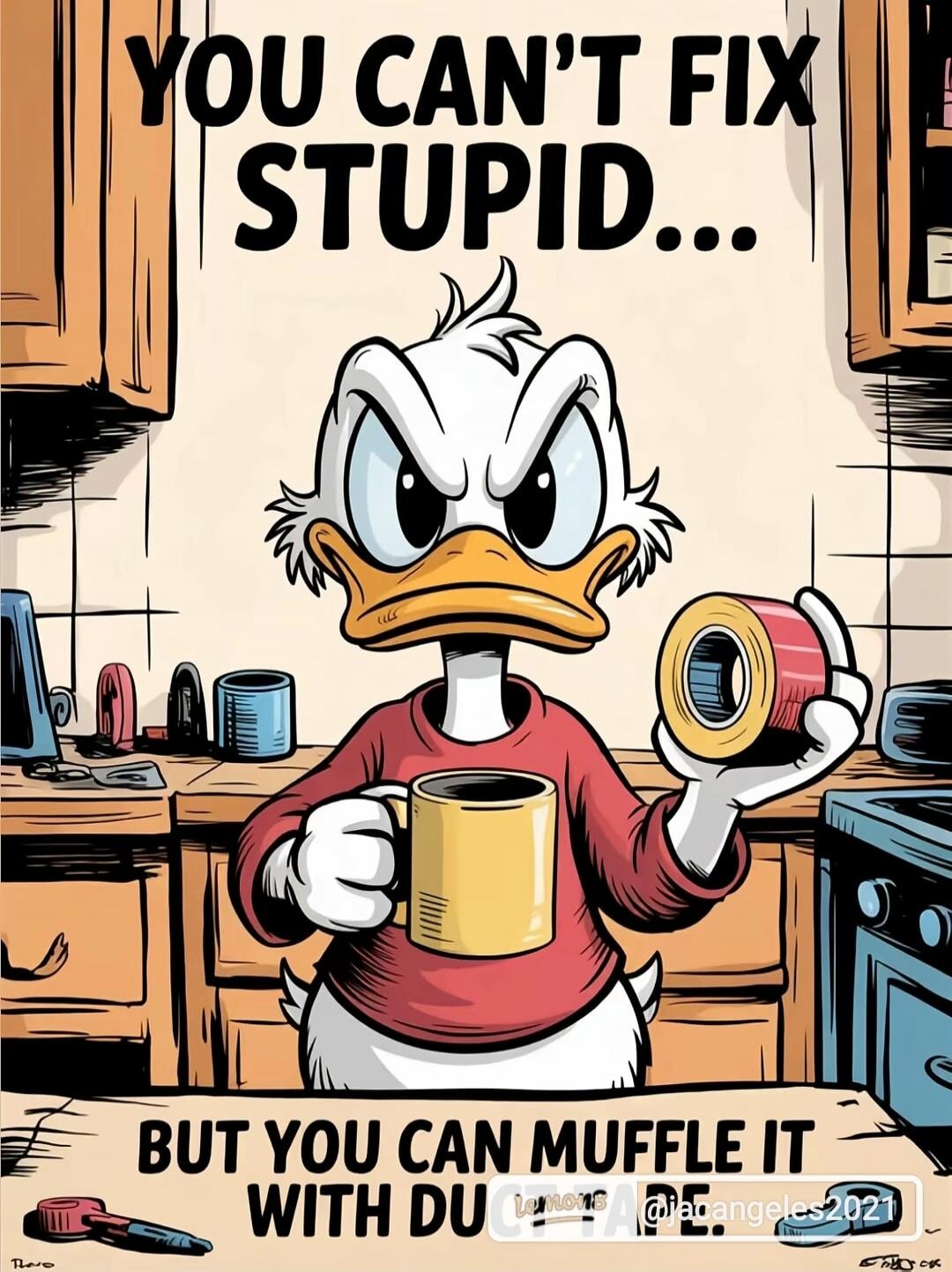 YOU CAN'T FIX STUPID... BUT YOU CAN MUFFLE IT WITH DUCT TAPE.