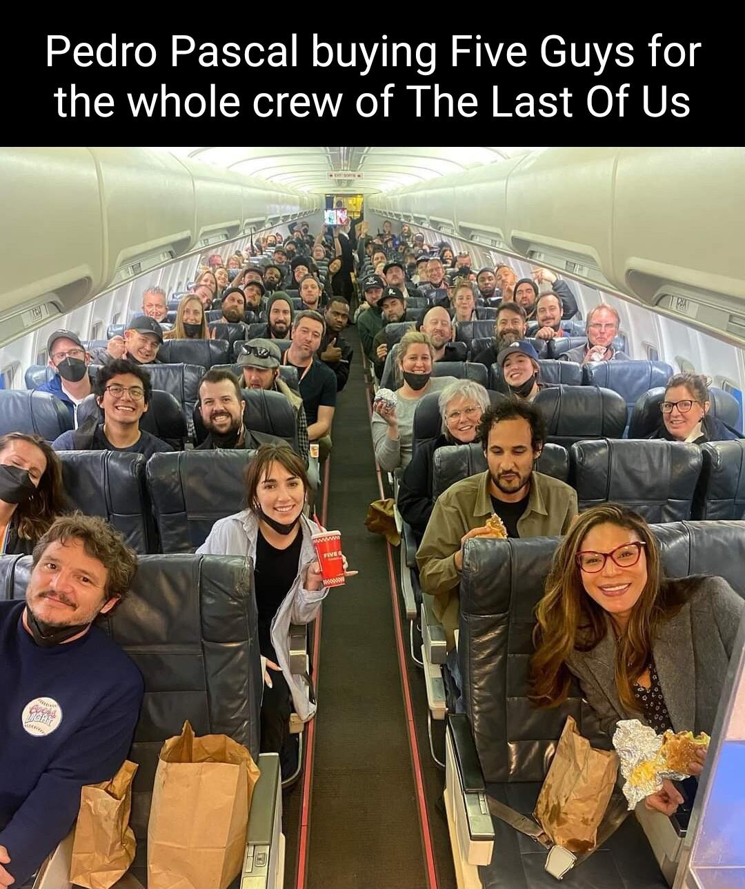 Pedro Pascal buying Five Guys for the whole crew of The Last Of Us