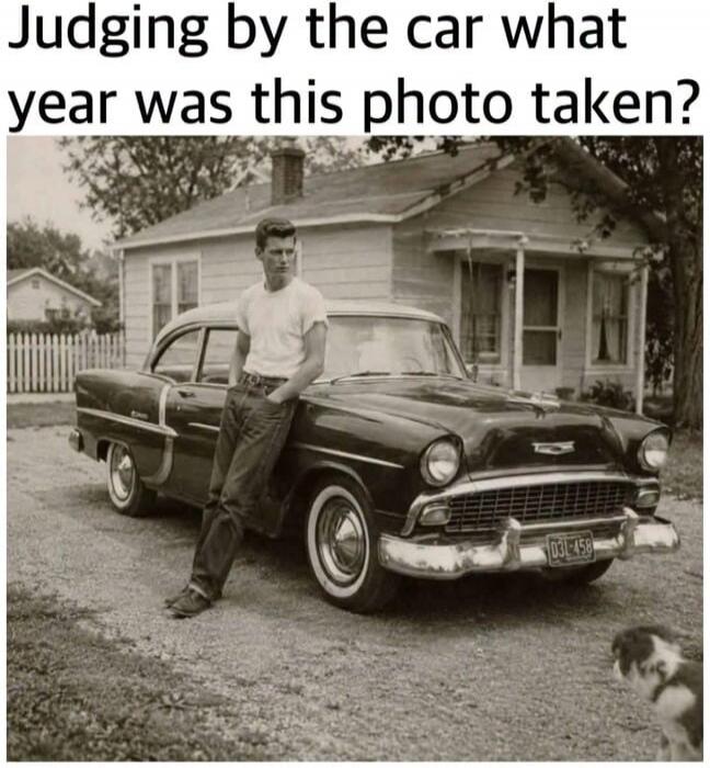 Judging by the car what year was this photo taken?