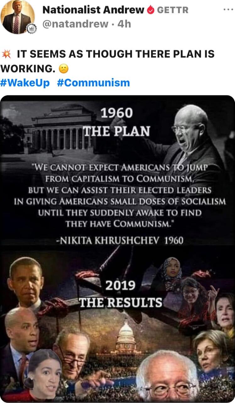 💥 IT SEEMS AS THOUGH THERE PLAN IS WORKING. 😯 #WakeUp #Communism

1960
THE PLAN
