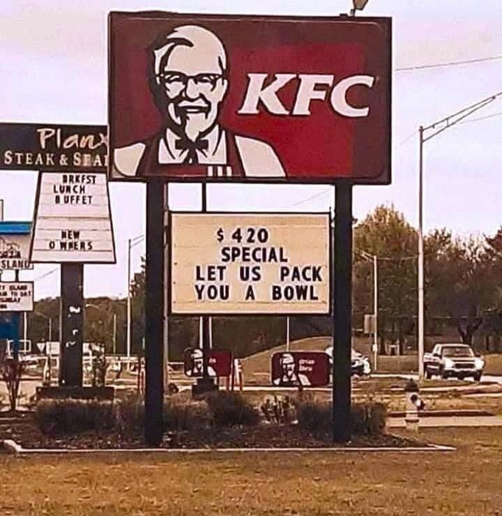 KFC\n$420 SPECIAL LET US PACK YOU A BOWL
