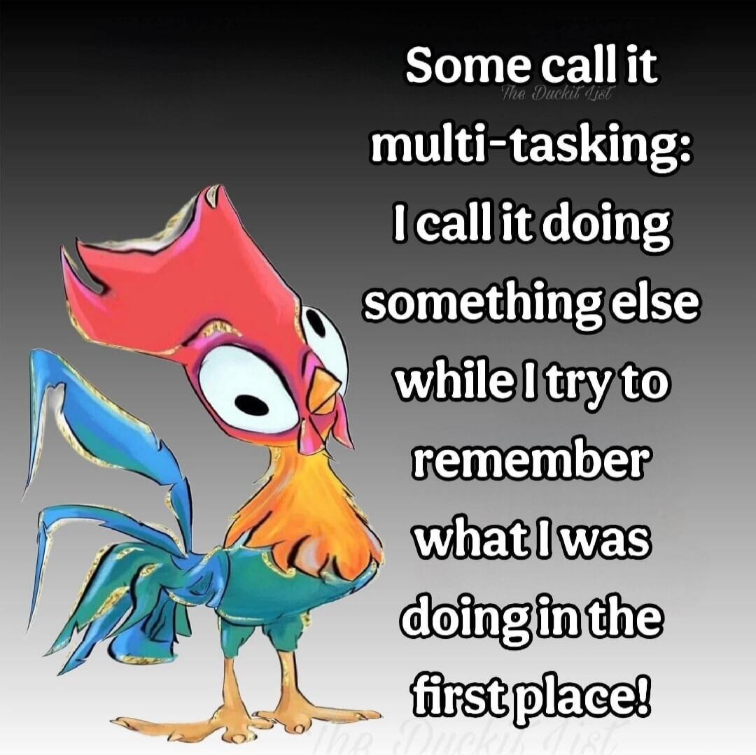 Some call it multi-tasking: I call it doing something else while I try to remember what I was doing in the first place!