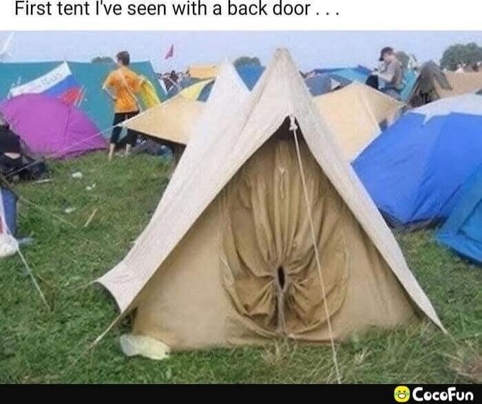 First tent I've seen with a back door...