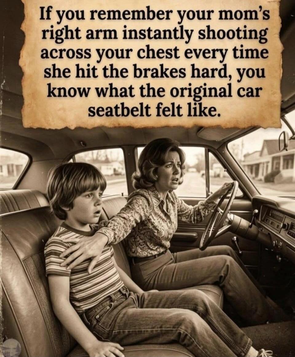 If you remember your mom's right arm instantly shooting across your chest every time she hit the brakes hard, you know what the original car seatbelt felt like.