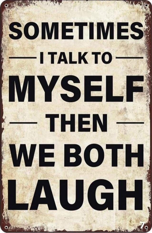 SOMETIMES I TALK TO MYSELF THEN WE BOTH LAUGH