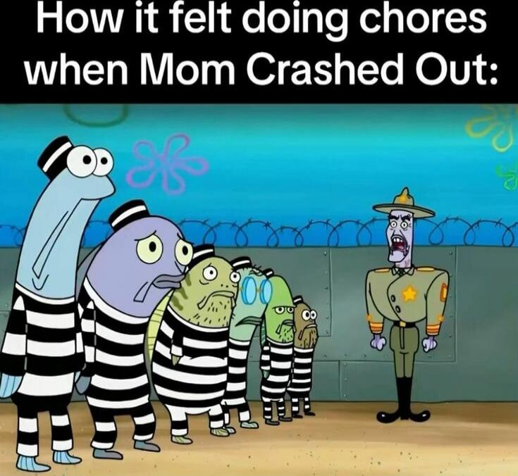 How it felt doing chores when Mom Crashed Out: