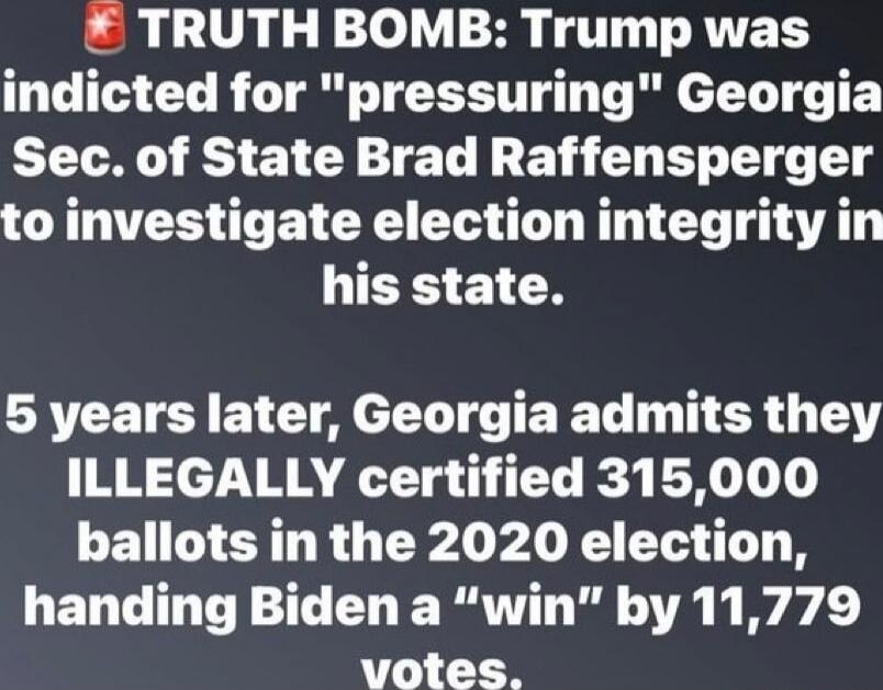 TRUTH BOMB: Trump was indicted for \