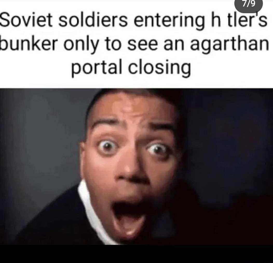 Soviet soldiers entering h tlers bunker only to see an agarthan portal closing