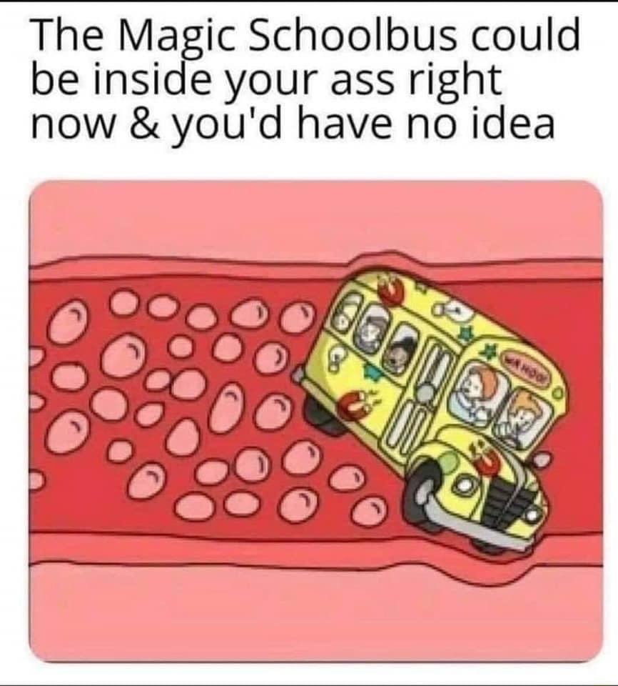 The Magic Schoolbus could be inside your ass right now youd have no idea