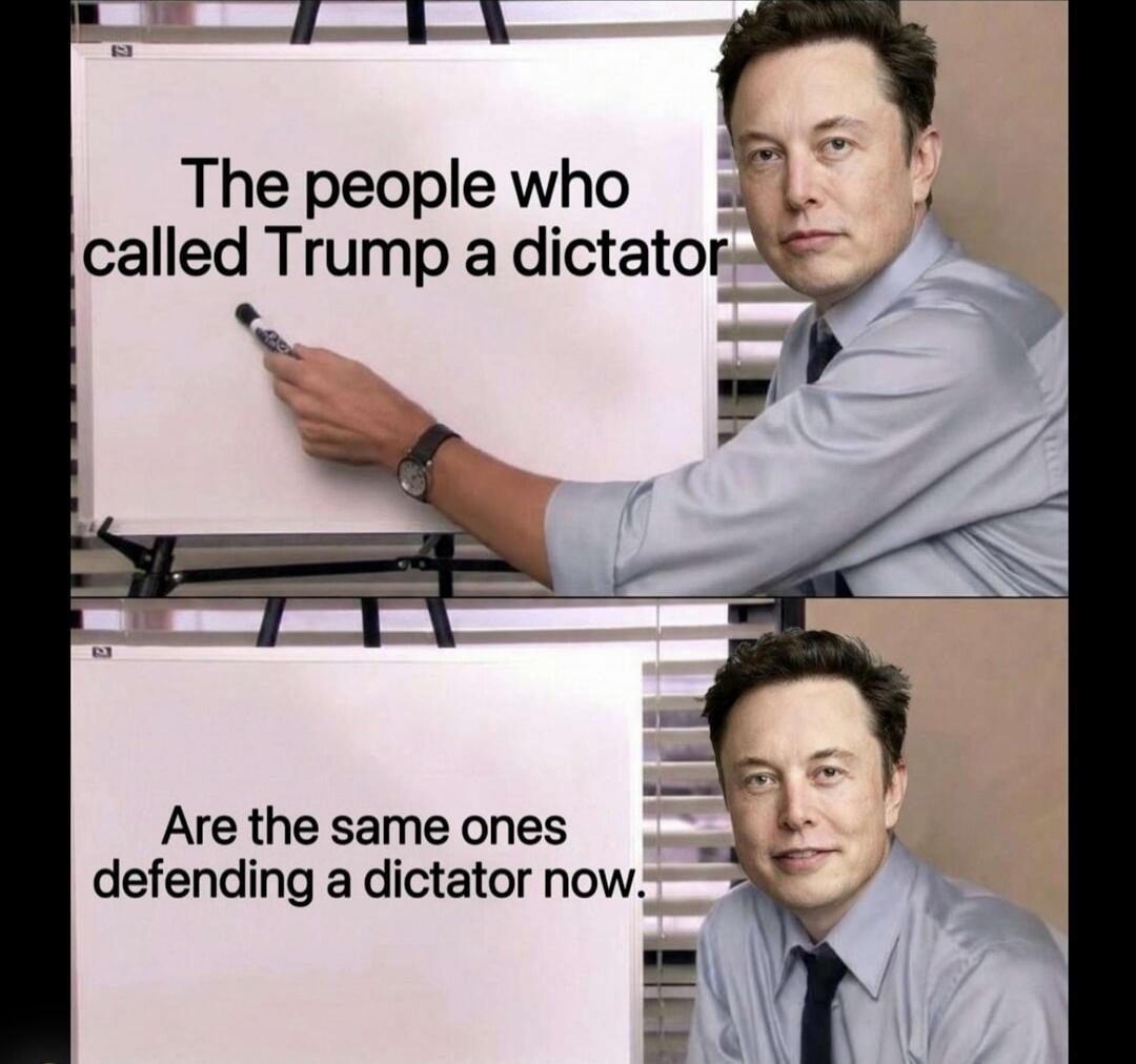 The people who called Trump a dictator
Are the same ones defending a dictator now.