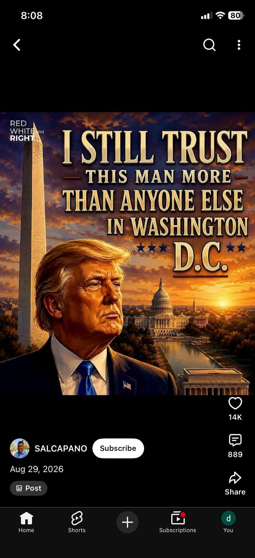 I STILL TRUST THIS MAN MORE THAN ANYONE ELSE IN WASHINGTON D.C. RED WHITE and RIGHT.