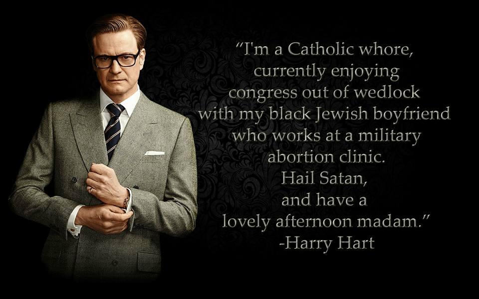 Im a Catholic whore currently enjoying congress out of wedlock with my black Jewish boyfriend who works at a military abortion dinic Hail Satan and have a Jovely afternoon madam Harry Hart