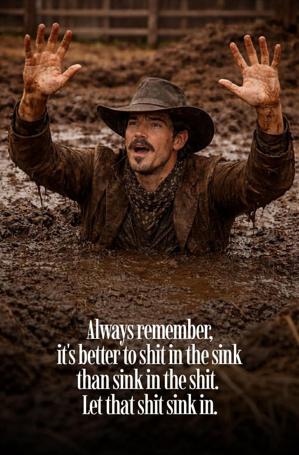 Always remember, it's better to shit in the sink than sink in the shit. Let that shit sink in.