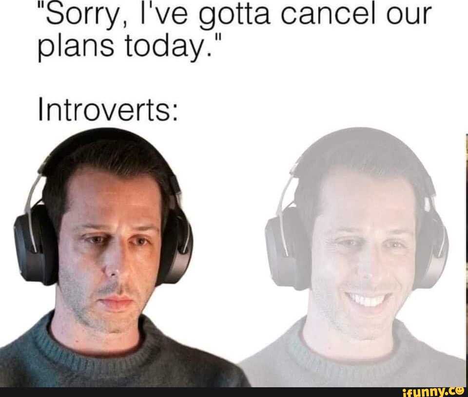 Sorry Ive gotta cancel our plans today Introverts