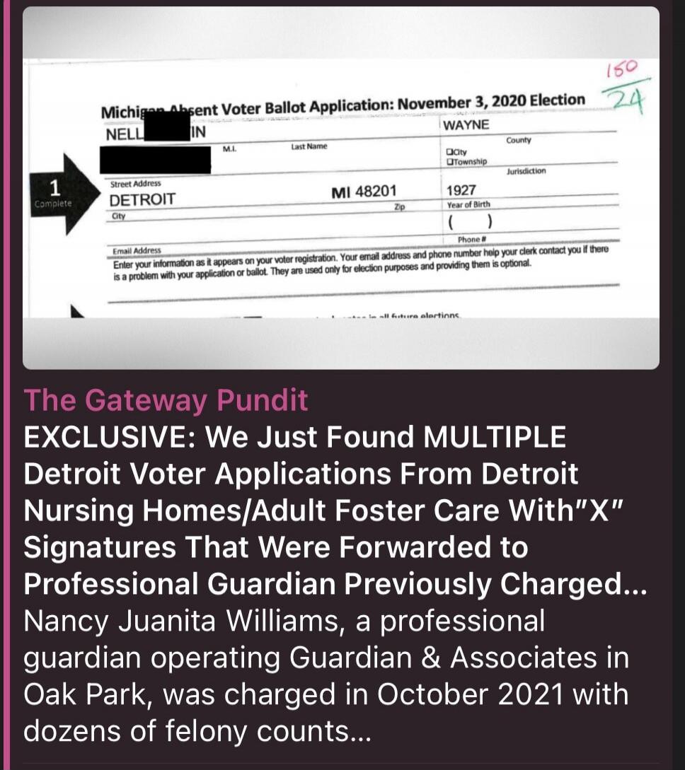 Michigan Absent Voter Ballot Application: November 3, 2020 Election. WAYNE County. City, Township, Jurisdiction. Street Address. DETROIT, MI 48201. Zip. City. 1927 Year of Birth. Email Address. Phone #. Enter your information as it appears on your voter registration. Your email address and phone number help your clerk contact you if there is a prob